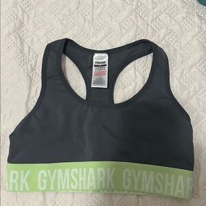 Gymshark Charcoal and Lime Sports Bra